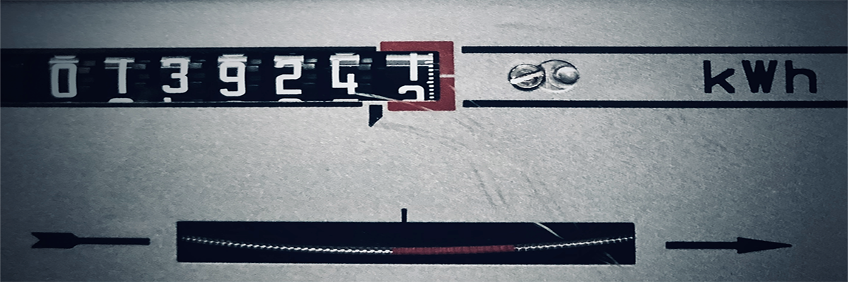 Standanzeige eines Stromzählers in Kilowattstunden