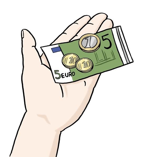 Hand mit Geld