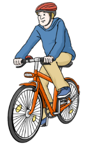 Zeichnung eines Fahrradfahrers