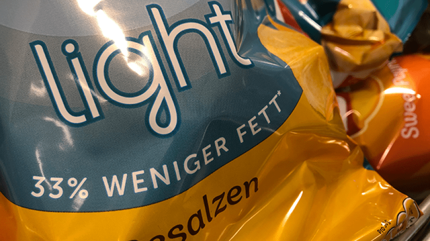 Chipstüte Lightprodukt weniger Fett