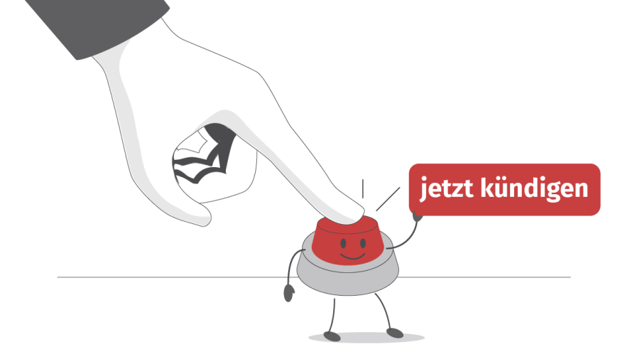 Ein Kündigungsbutton wird geklickt