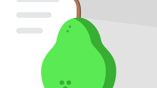 Screenshot des App-Logos von "Saisonkalender: Obst & Gemüse" mit Illustration einer Birne