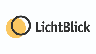 Zwei Kreise und Schriftzug "LichtBlick" als Logo der gleichnamigen App