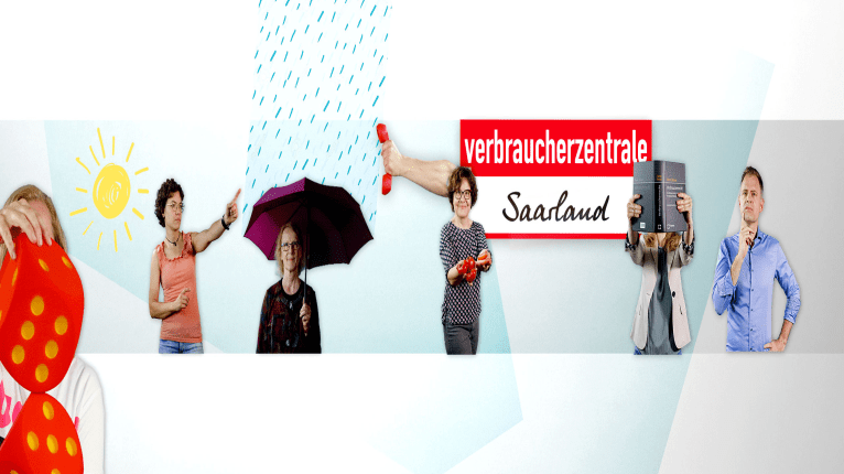 Logo der Verbraucherzentrale, Menschen zeigen darauf